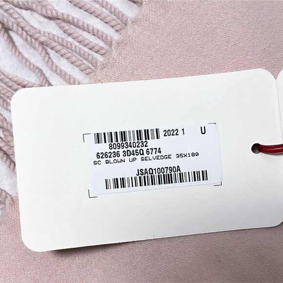 Alexander McQueen Womens Logo Pink Wool Cashmere Fringe Trim Rectangle Scarf New - Picture 4 of 10